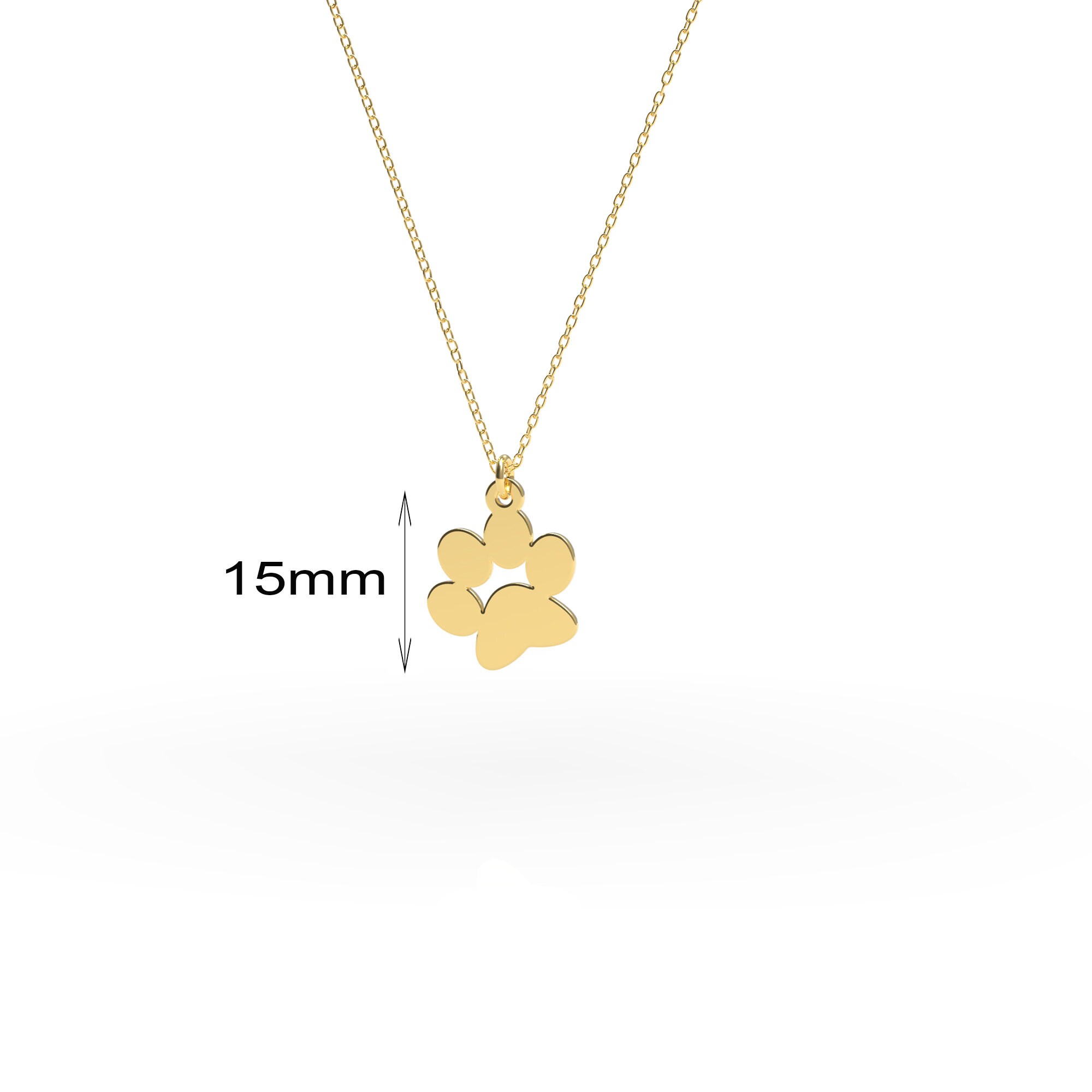 14k Solid Gold Footprint Necklace Dog Footprint Necklace Etsy