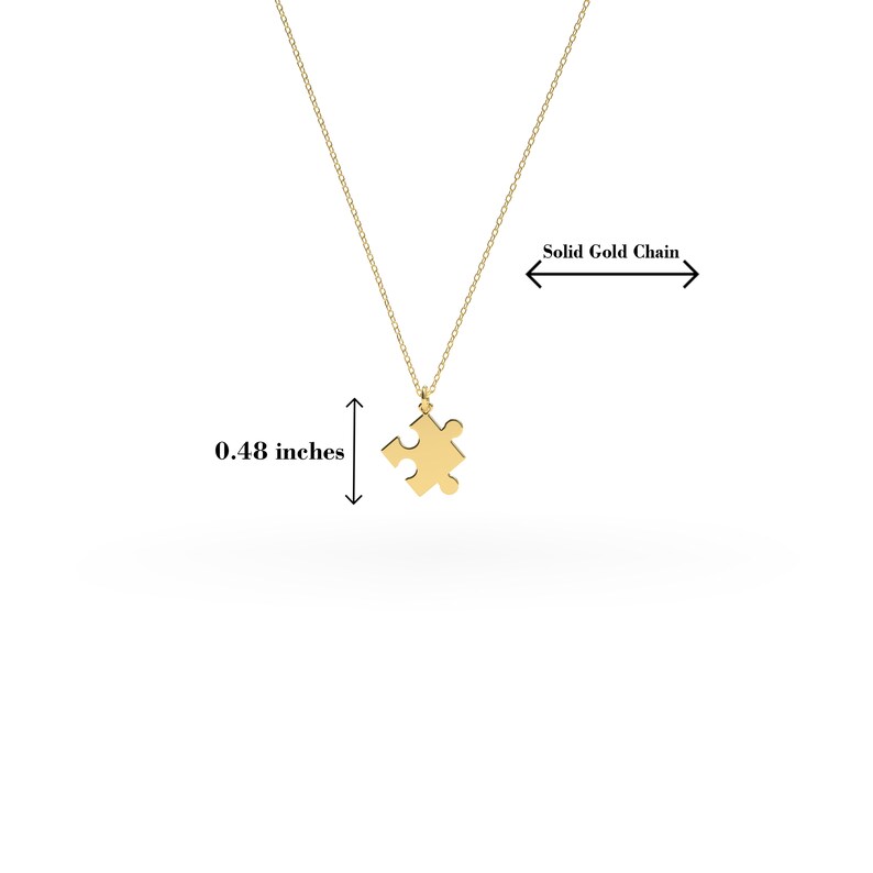 Real 14k Solid Gold Puzzle Necklace / Dainty Friendship Jewelry / Tiny