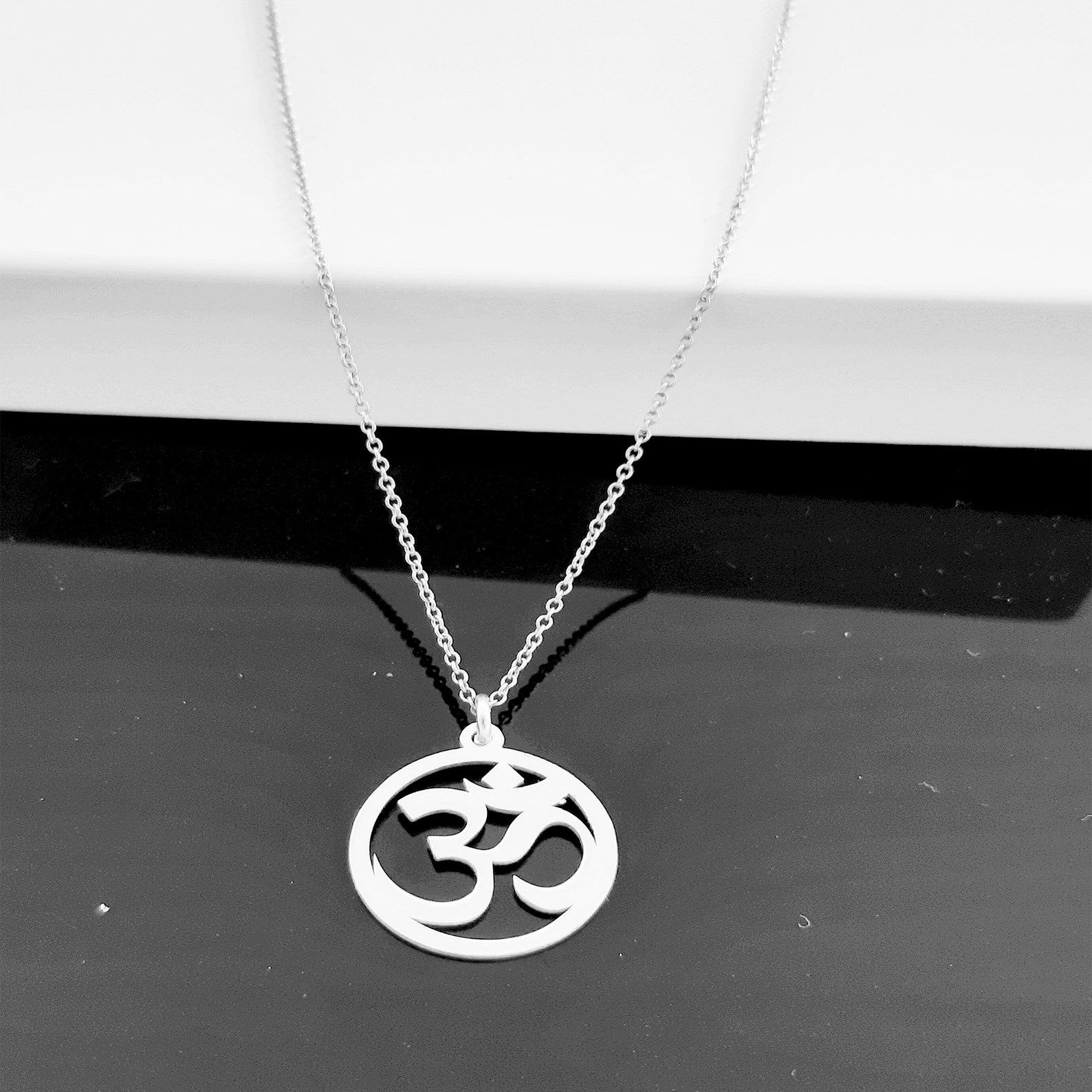 14K Yellow gold Om necklace Yoga jewelry solid gold Om Etsy