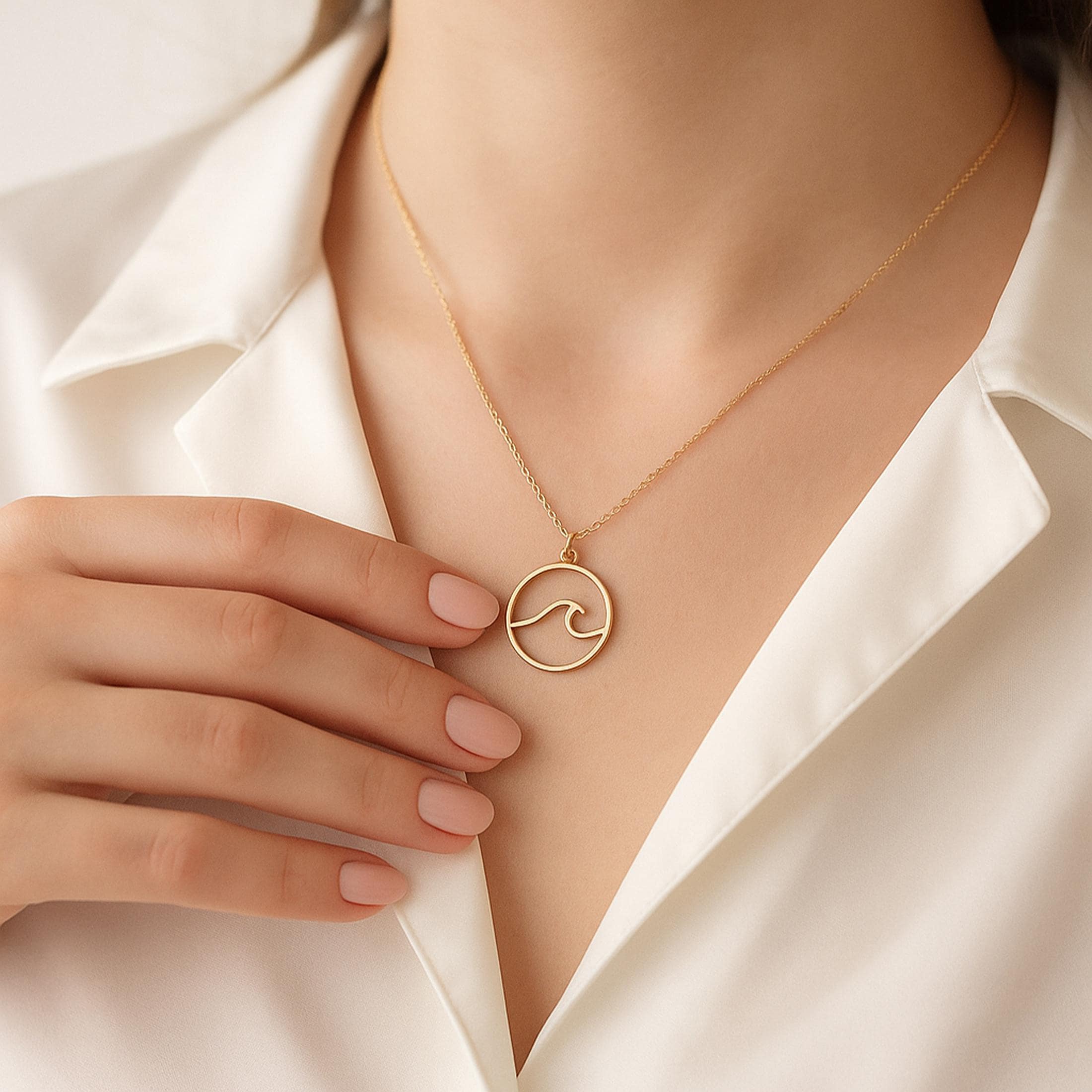ネックレス・ペンダント Sculpted Wave Pendant Necklace #2704 (10K Gold) il_fullxfull.4699385504_cac7.jpg