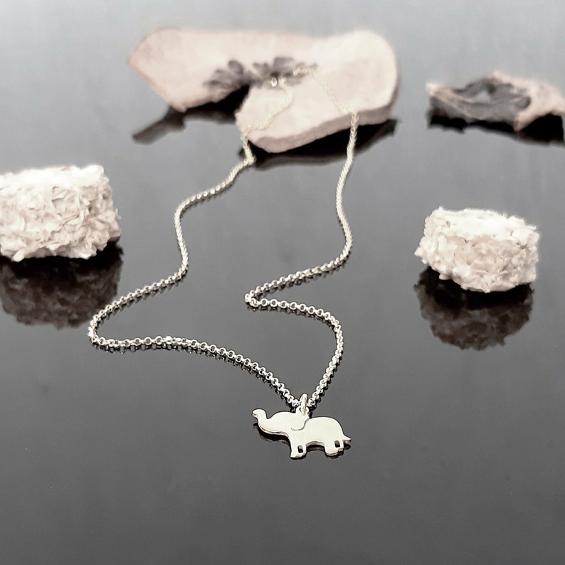 Solid Gold Elephant Necklace 14k Yellow Gold Necklace Dainty Etsy UK