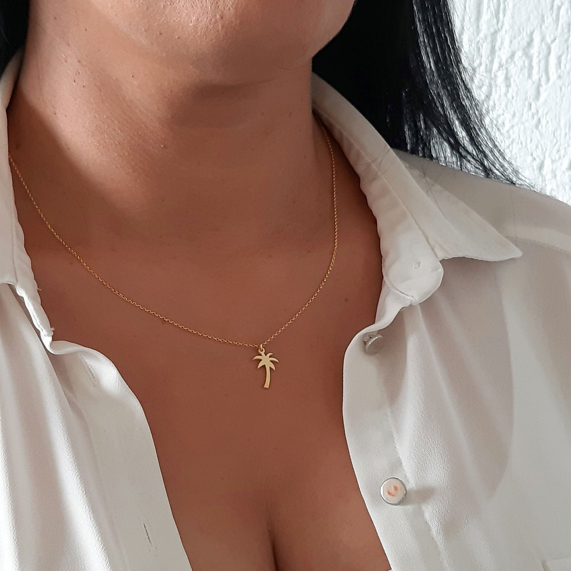 Gold palm tree charm new arrivals
