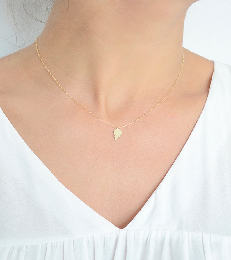 unique mothers day gift Single wing necklace in yellow gold Angel half wing everyday necklace Dainty 14k solid gold thin chain