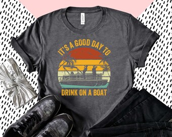 Women's Boat Tank Top - "It's A Good Day To Drink On A Boat" Graphic Shirt, Cotton Blend