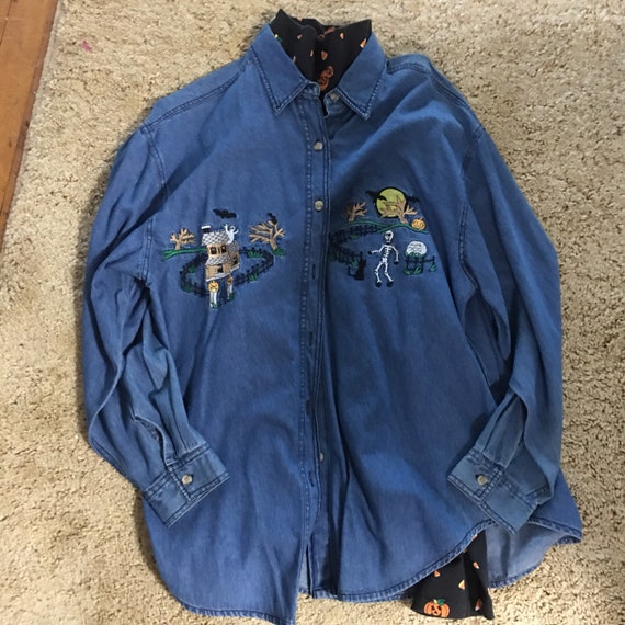 Vintage Halloween Denim Jacket Set