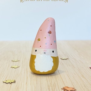 Little Gnome Desk Buddy | Mushroom | Gnome Figurine | Clay Gnome | Miniature | Fall Desk Decor | Magical Forrest | Fall Gnome | Gnome Gift