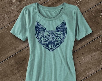 T-Shirt chauve-souris ombragé Seafoam dames