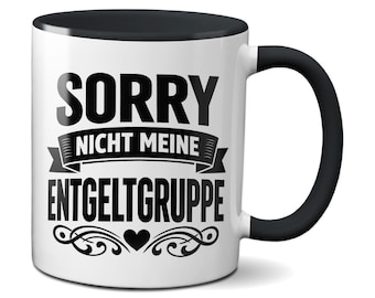 TassenKing Koffiemok “Sorry, niet mijn salaris” V2 - Zwart