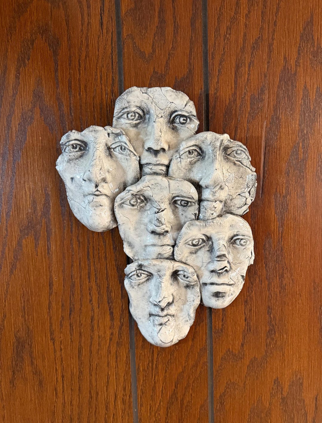 Kevin Ritter Signed 6 Face Clay Sculpture - Etsy