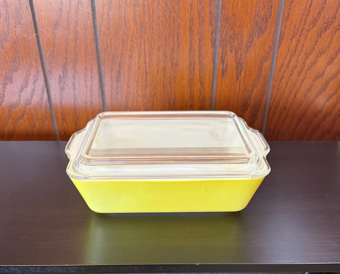 Vintage Pyrex 503-B Yellow Refrigerator Dish With Lid 503-C - Etsy