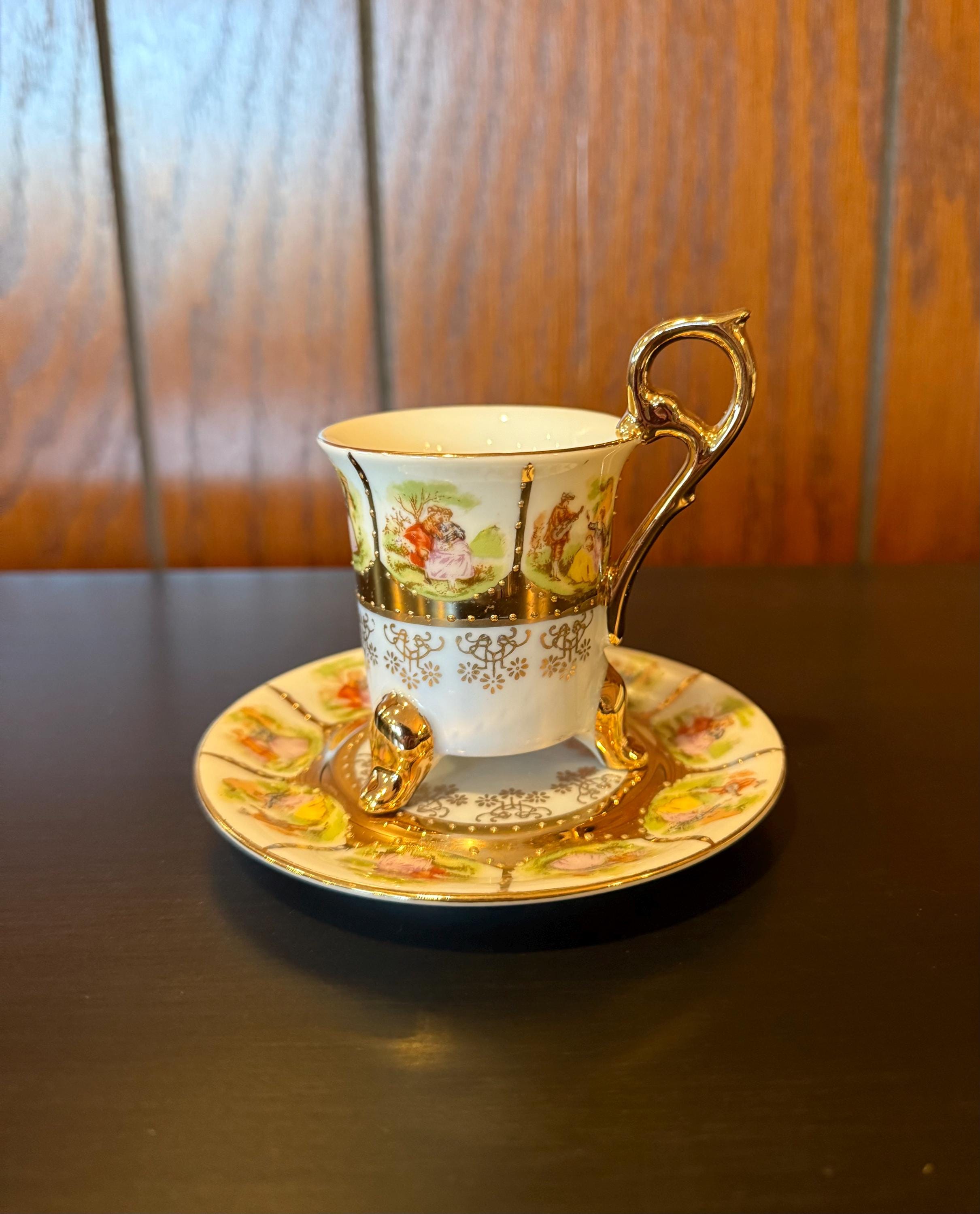 Royal Vienna A. Arnart Creations Footed Demitasse Cup and Saucer
