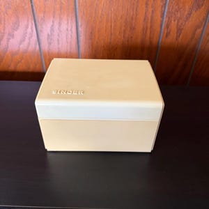 Plastic Singer Box with Sewing Machine Accessories and Attachments - Please read for condition