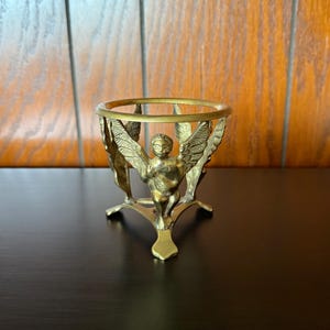 Brass Cherub Footed Stand or Candleholder - 4&quot; high