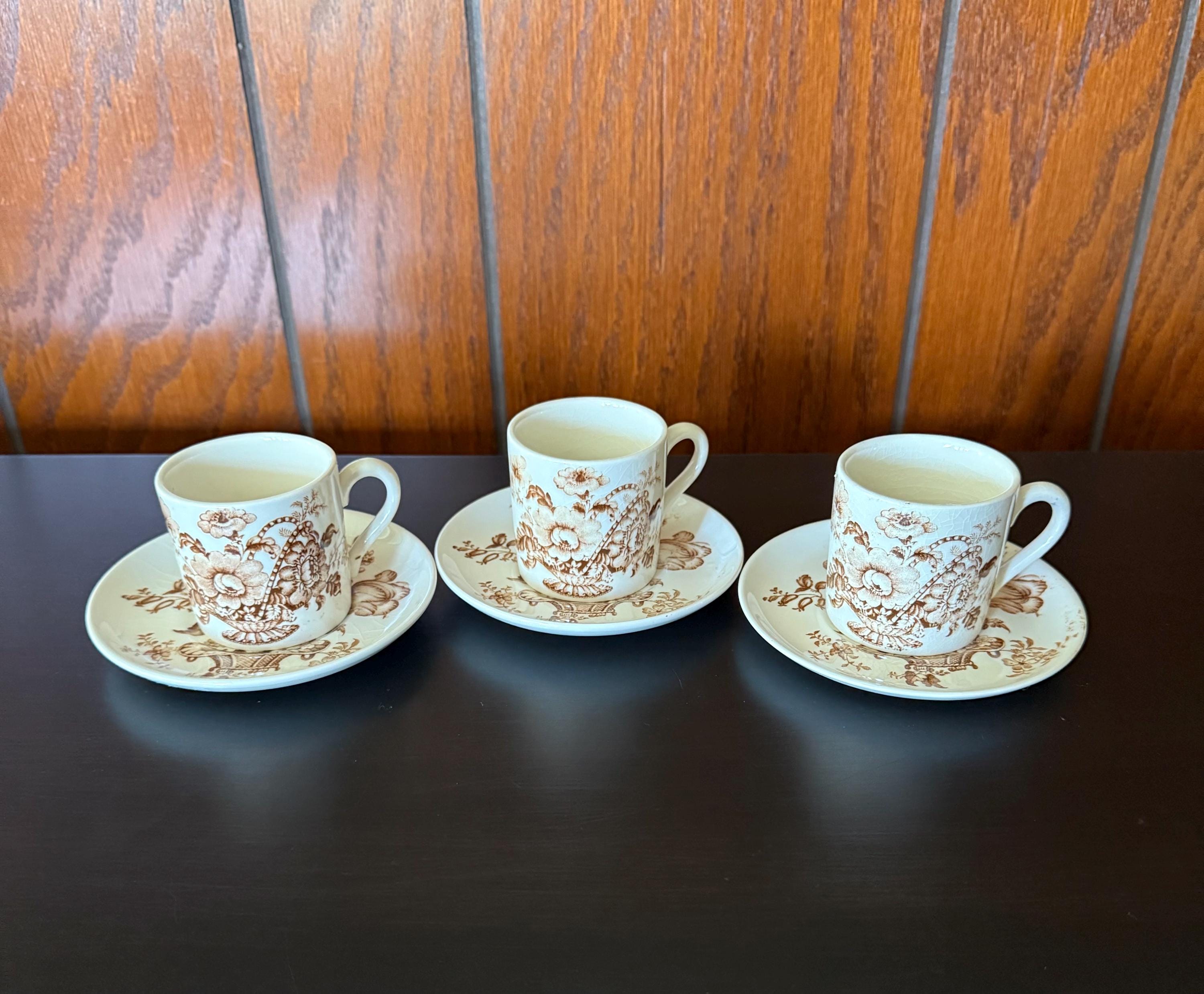 Set of 3 Royal Crownford Ironstone England Charlotte Brown