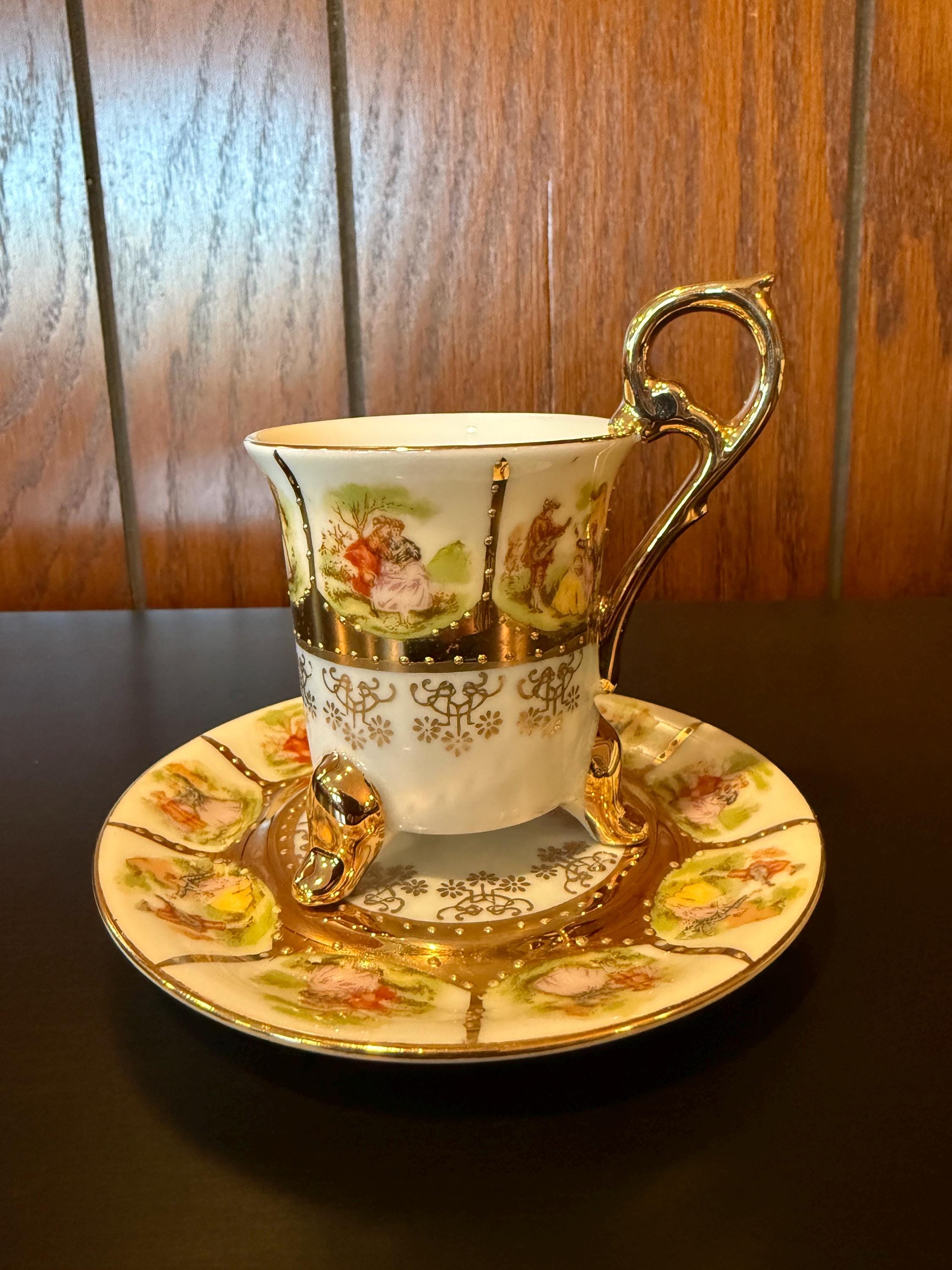 Royal Vienna A. Arnart Creations Footed Demitasse Cup and Saucer