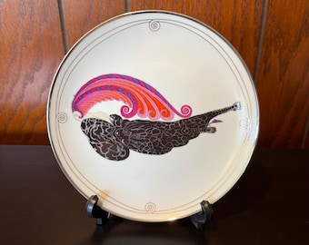 Erte Beauty and the Beast Collector Plate Hand Painted Art Deco