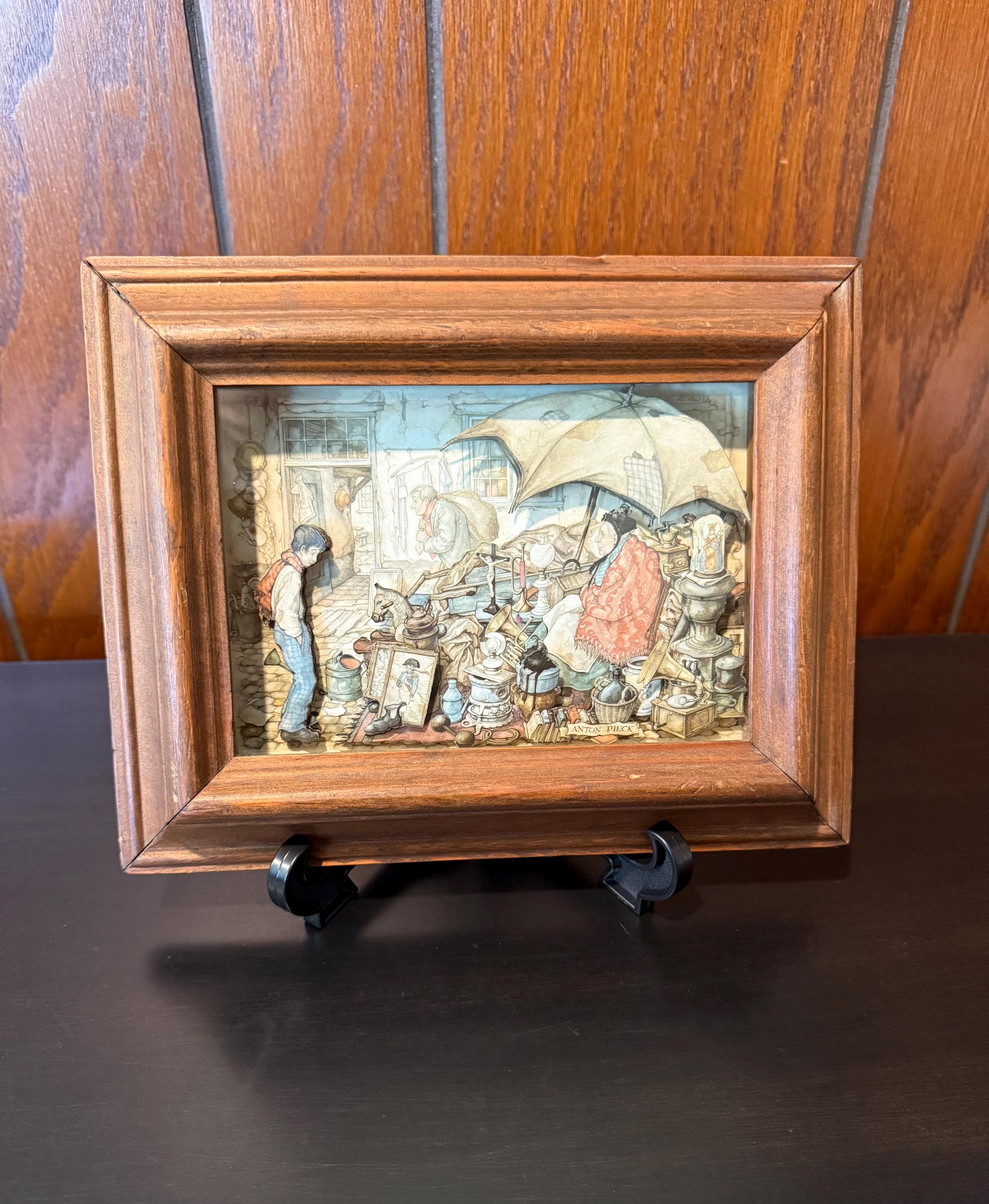 立体絵画　ANTON PIECK 美品】 シャドーボックス Anton Pieck 芸術家 立体作品 完成品