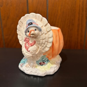 Holland Floral Inc Thanksgiving Turkey and Pumpkin Planter or Vase