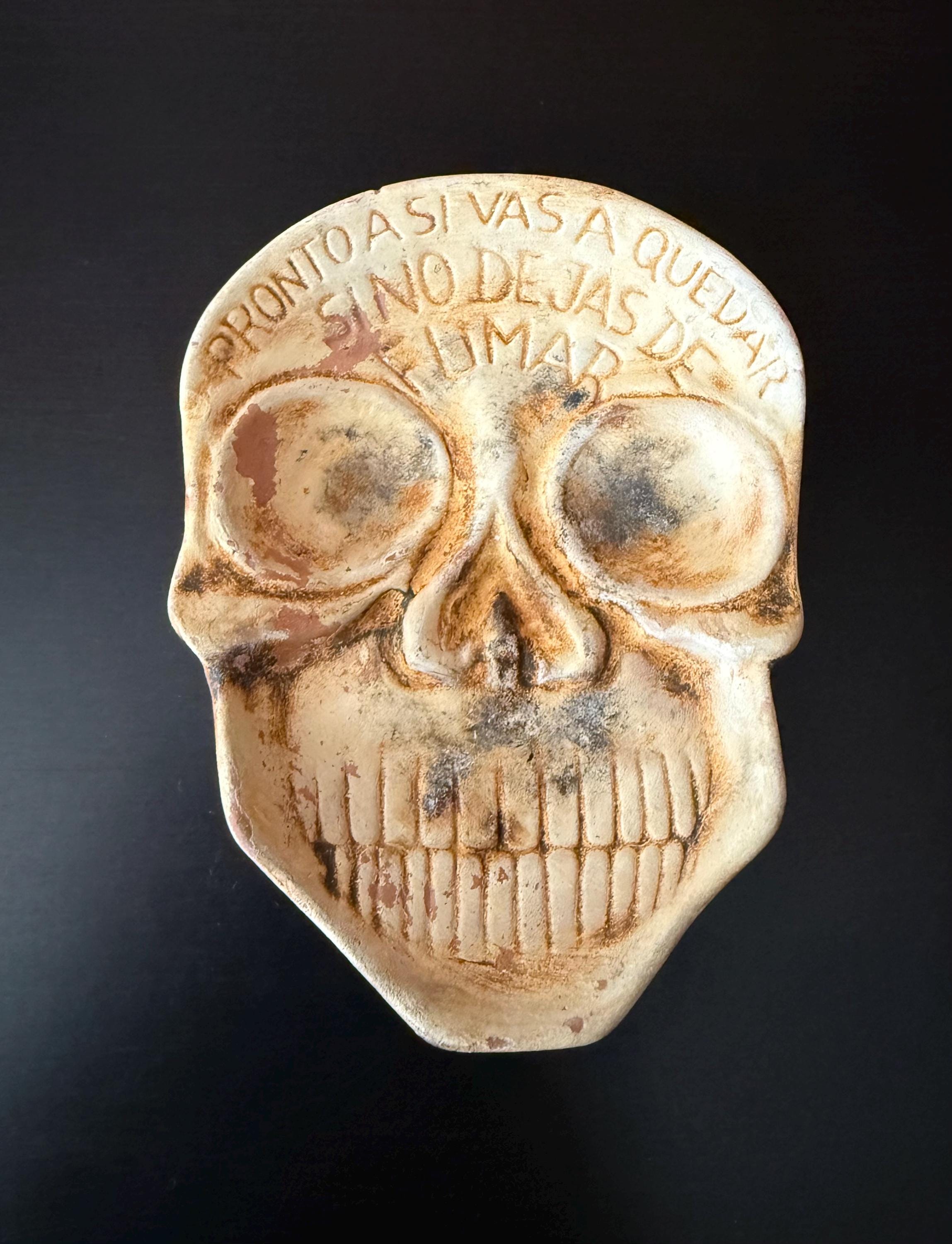 Vintage Skull Ashtray Cenicero Calavera - Pronto asi vas a quedar si no dejas de fumar Espiritus Malignos