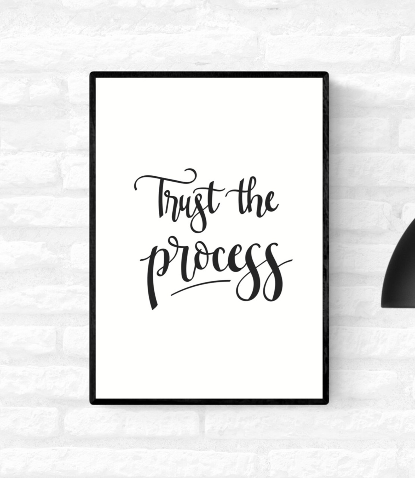 Trust The Process Typography Wall Print Motivational Quote Etsy
