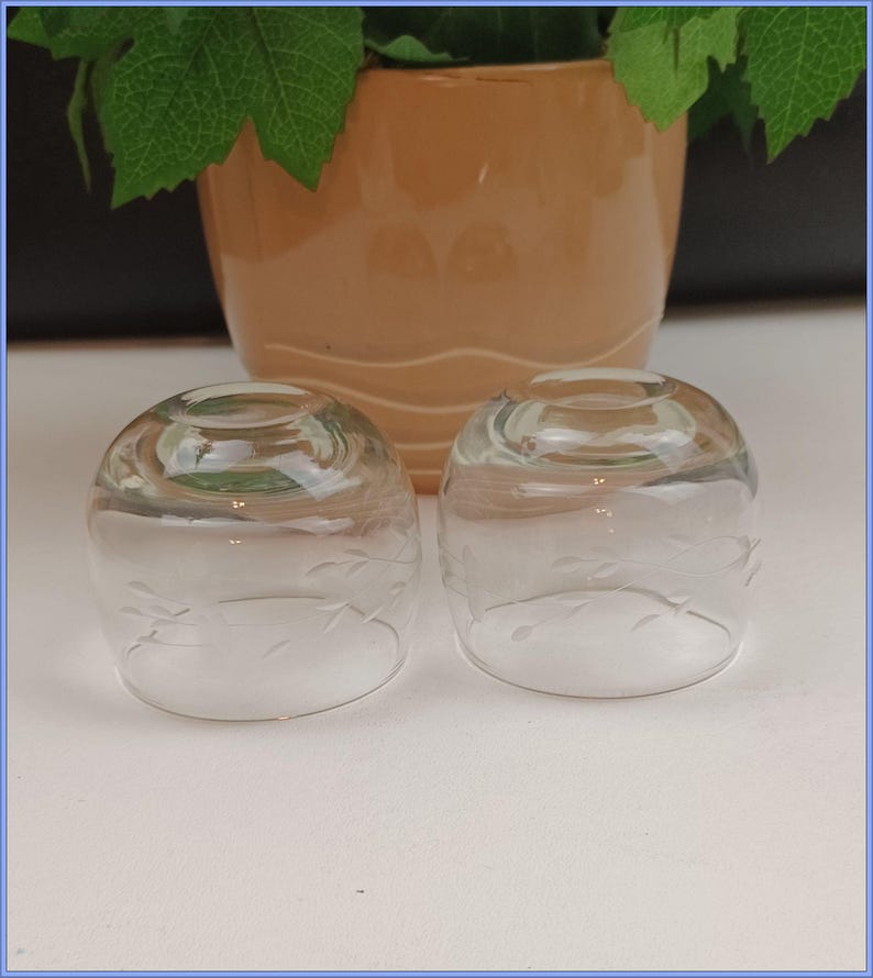 2 Roly Poly Wine Glasses Princess House Heritage Blown Glass Crystal Etsy