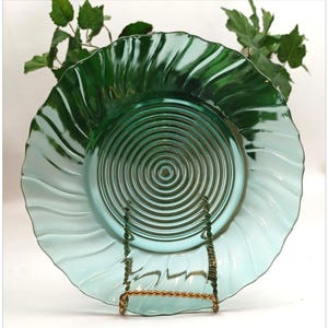 Jeannette Depression Glass 1937 Ultramarine Blue Swirl 9 1/2" Dinner Plate
