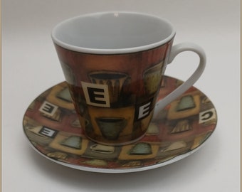 Espressotasse Untertasse Ragalta Platin Serie Porzellan Demitasse Kaffeetasse