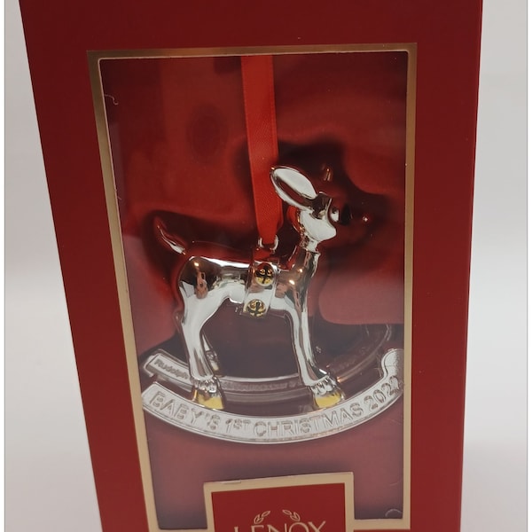 Rudolph Red-Nosed Reindeer  2022 Baby's 1st Christmas Ornament Lenox New in Box