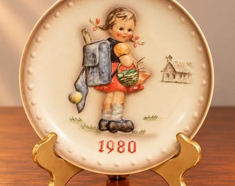 M.J. Hummel Goebel "schoolmeisje" tiende jaarlijkse verzamelbord W. Duitsland HUm #273
