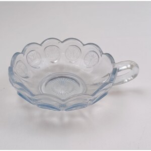Fostoria  Handled Nappy Coin Dot Glass Light Blue