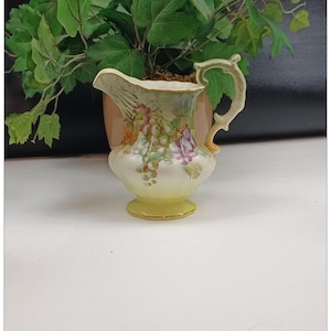 Beautiful Vintage Hand Painted Pitcher Andrea by Sadek  Signed A Kach