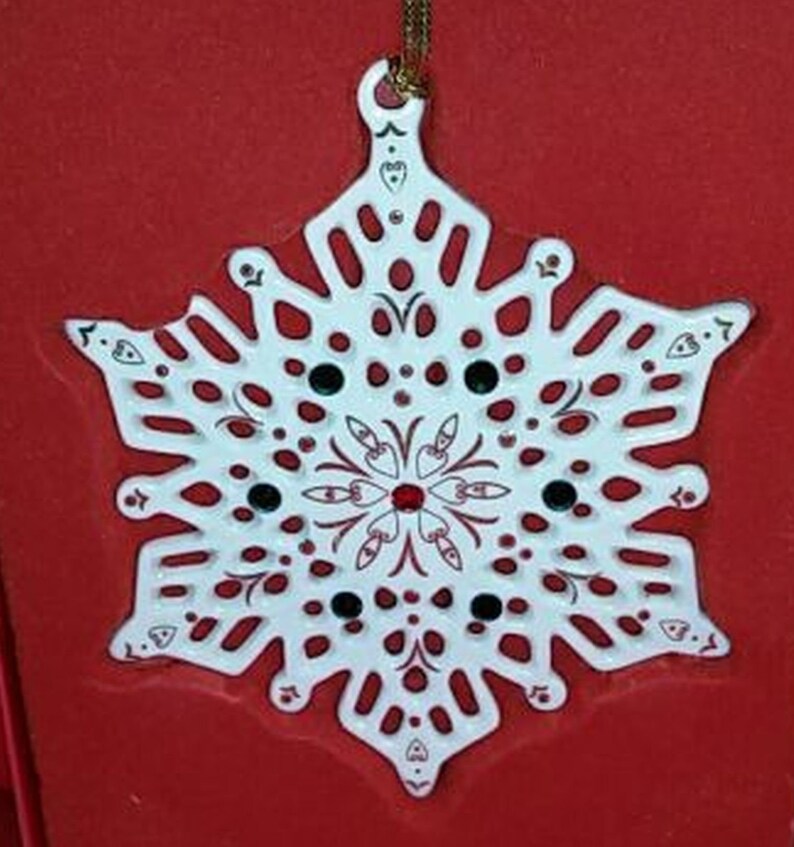 Lenox Christmas Ornament China Jewels Snowflake New in Box Etsy