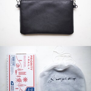 Womens Wallet Purse, Minimalist Clutch Wristlet Wallet, Black Marble Purse, Zippered Credit Card Holder image 5