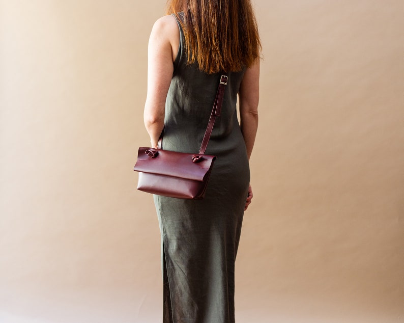 Minimalist Black Vegan Leather Bag, Small Crossbody Bag for Women, Womens Shoulder Bag Vegan, Soft Leather Bag, Modern Everyday Bag image 10