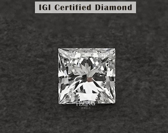 Princess Cut Lab Grown Loose Diamond / 1.00 - 5.00 CT Loose Diamond For Engagement Ring / IGI Certified Lab Man Made Diamond