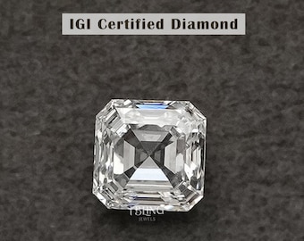 Asscher Cut Lab Grown Loose Diamond / Man Made Loose Diamond For Customized Bridal Jewelry Making / Personalized Jewelry For Birthday Gift