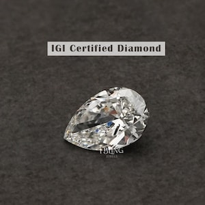 Pear Cut Lab Grown Diamond For Solitaire Ring / 0.50 to 5.00 CT Each Eco-Friendly Diamond /IGI Certified Man Made Diamond For Jewelry Making