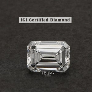 Emerald Cut Lab Grown Diamond / Eco Friendly Diamond For Customized Engagement Ring / 1.00 to 5.00 CT Each IGI Emerald Loose Diamond