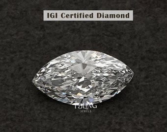 Marquise-Cut Lab Grown Diamond Loose / 1.00 - 5.00 Carat Marquise Cut Diamond For Ring / IGI Certified Eco-Friendly Loose Diamond For Her
