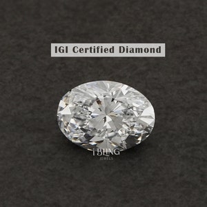 IGI Certified Oval Lab Grown Diamond / Oval Brilliant Cut Diamond For Engagement Ring / 1.00 to 5.00 CT Each Lab Diamond Gift For Her