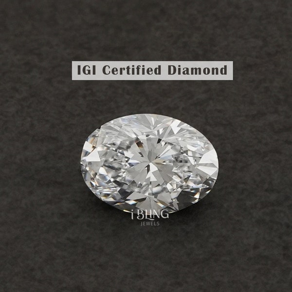 IGI Certified Oval Lab Grown Diamond / Oval Brilliant Cut Diamond For Engagement Ring / 0.50 to 3.00 CT Each Lab Diamond Gift For Her