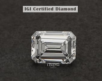 Emerald Cut Lab Grown Diamond / Eco Friendly Diamond For Customized Engagement Ring / 1.00 to 5.00 CT Each IGI Emerald Loose Diamond