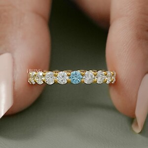 Round Cut CVD Diamond Full Eternity Band / Lab Grown Color Diamond Proposal Band / Conflict Free Diamond Anniversary Band / Birthday Gift