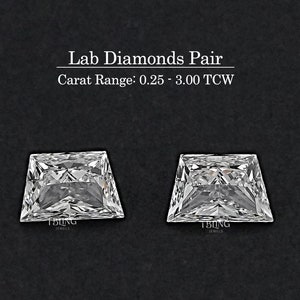 0.25-3.00 TCW Lab Grown Loose Diamond / Trapezoid Cut Conflict Free Diamond For Engagement Gift / Hand Made Diamond For Jewelry