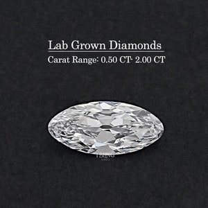 Old Mine Moval Cut Lab Grown Loose Diamond / Eco Friendly Old Cut Diamond For Jewelry / EF-VS Conflict Free Diamond For Solitaire Ring
