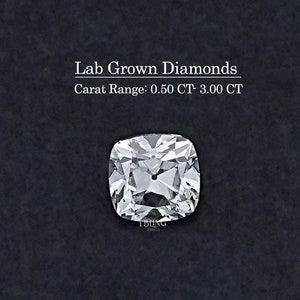Old Mine Cushion Cut Lab Grown Diamond / Old Cut Loose Diamond For Engagement Ring / Square OMC Eco Friendly Diamond Anniversary Gift