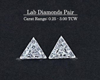 Step Cut Triangle Diamond For Anniversary Gift / 0.25-3.00 TCW Lab Grown Loose Diamond / Conflict Free Diamonds Pair For Side Stone Ring