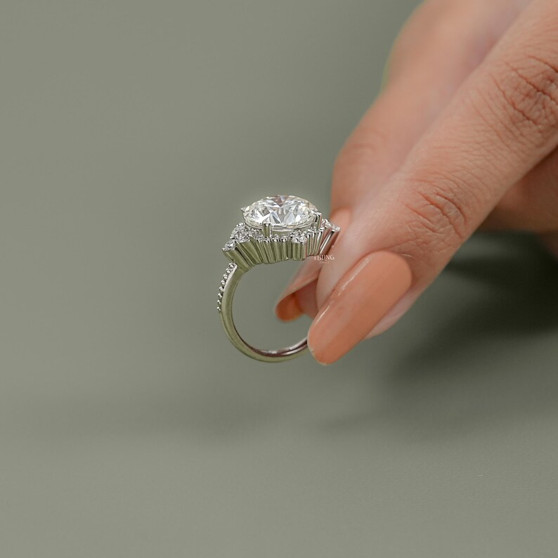 5.00 CT Round Cut Lab Grown Diamond Solitaire Engagement Ring / IGI Certified Man Made Diamond Wedding Ring / Maid Of Honor Gift For Her