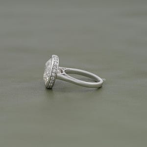 Round Cut Lab Grown Diamond Bezel Set Engagement Ring / IGI Certified Man Made Diamond Hidden Halo Wedding Ring / Birthday Gift For Her