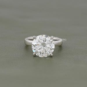 IGI Certified 6 CT Round Cut Handmade Diamond Euro Statement Ring / Round Shape Lab Diamond Engraving Engagement Ring / Wedding Gift For Her